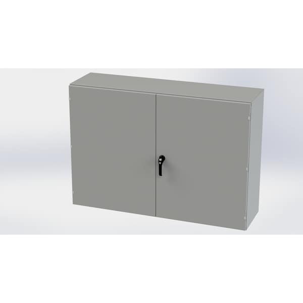 3 Point Latch with Padlock Handle Electrical Enclosures, 42 in H, 16 in D, 60 in W, NEMA 3R, 12, 13